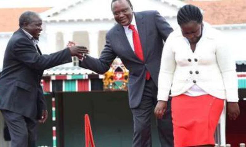 President Kenyatta with Former Kibwezi MP and Tip Tip Party leader Kalembe Ndile