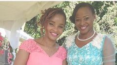 File image of Kanze Dena with Lulu Hassan. Kanze Dena wedded Nick Mararo at a secret ceremony that ended on Saturday