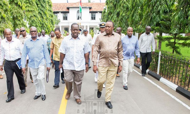 President Uhuru Kenyatta with CS Fred Matiang'i