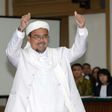 Rizieq Shihab arrives in court to testify in the blasphemy trial of Basuki Tjahaja Purnama in Jakarta on February 28, 2017