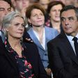 Francois Fillon and his wife Penelope during a campaign rally in Paris on January 29, 2017