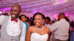 Dennis Okari and Betty Kayllo during their wedding last year