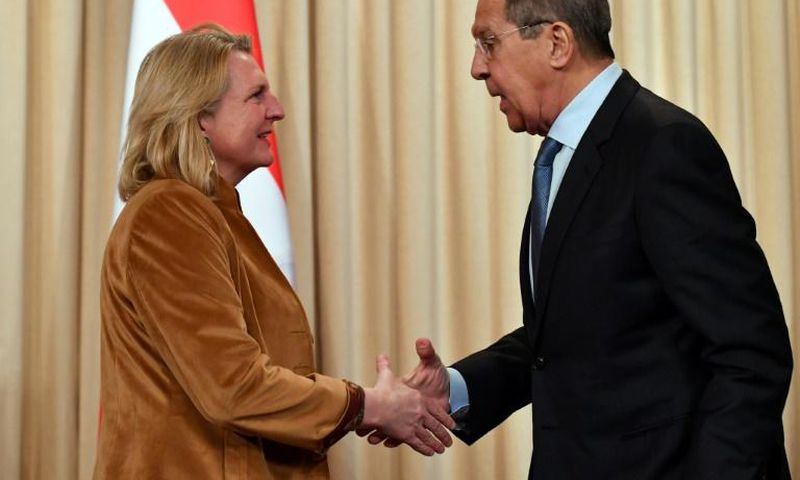 Austrian Foreign Minister Karin Kneissl spoke of her good personal relationship with her Russian counterpart Sergei Lavrov
