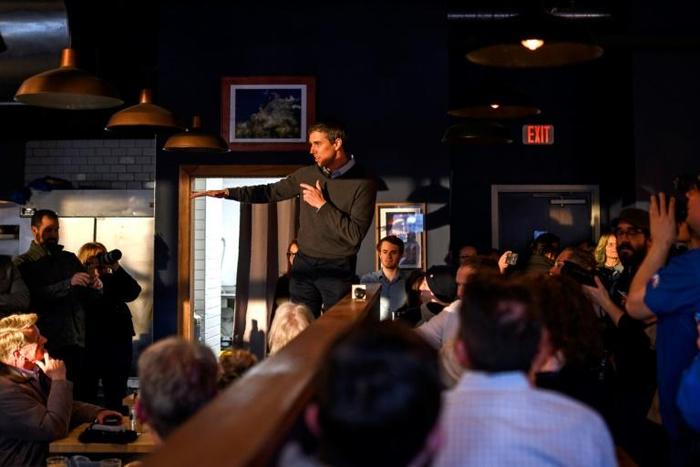 As he launches his campaign for the Democratic presidential nomination, Beto O'Rourke addressed a crowd in a restaurant in Cedar Rapids, Iowa on March 15, 2019