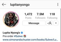 Lupita Nyong’o Instagram account