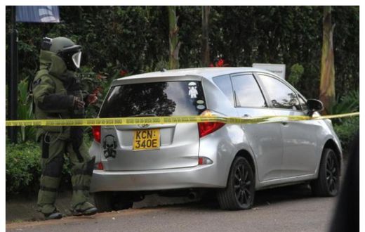 Car used in the Dusit complex attack by terrorists