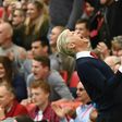 Arsenal's manager Arsene Wenger celebrates victory after the FA Cup semi-final football match against Manchester City on April 23, 2017