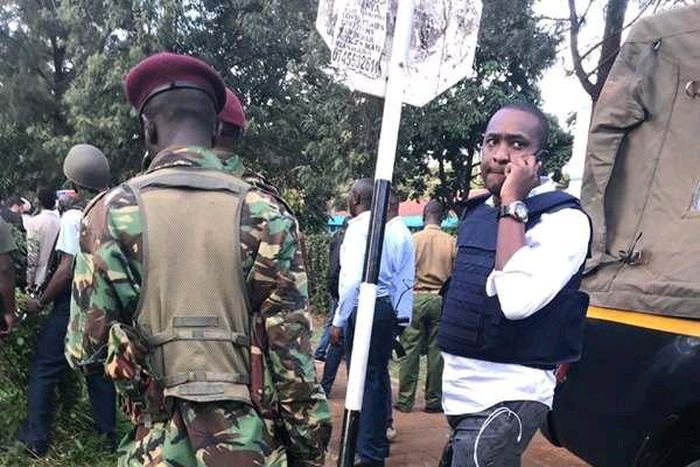 Politician Steve Mbogo causes a stir posing with guns at Dusit Hotel where Al Shabaab carried out an attack