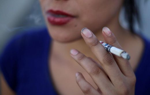 Woman Smoking Cigarette
