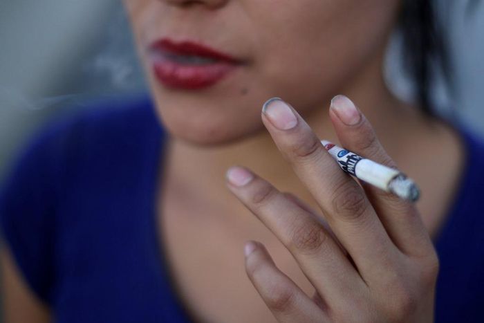 Woman Smoking Cigarette
