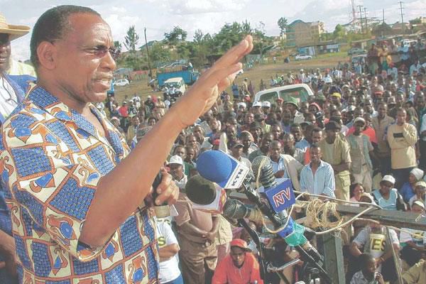 The late Nakuru town MP Mirugi Kariuki during a past public address