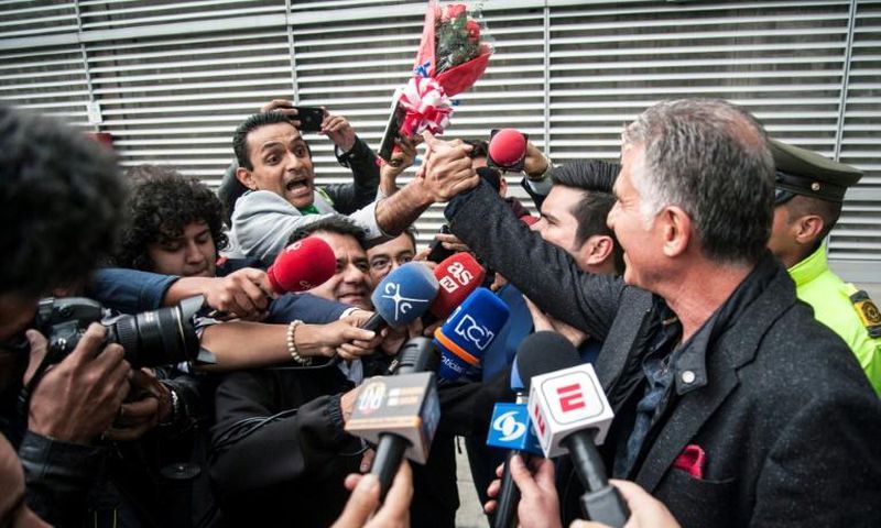Welcome party: Carlos Queiroz arrives in Bogota to take up his new job as coach of Colombia