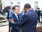 President Kenyatta with French President Emmanuel Macron (PSCU)