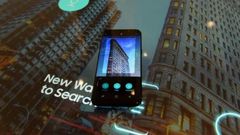 The new Samsung S8, incorporating its virtual assistant Bixby, seen on display in New York