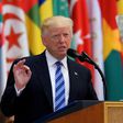 US President Donald Trump speaks at Arab Islamic American Summit in Riyadh on May 21, 2017, calling on all countries to work together to isolate Iran "until the Iranian regime is willing to be a partner for peace"