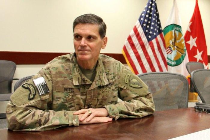 Top US military commander for the Middle East, General Joseph Votel, met in Syria with leaders from the Syrian Democratic Forces in the first such trip under the new US administration