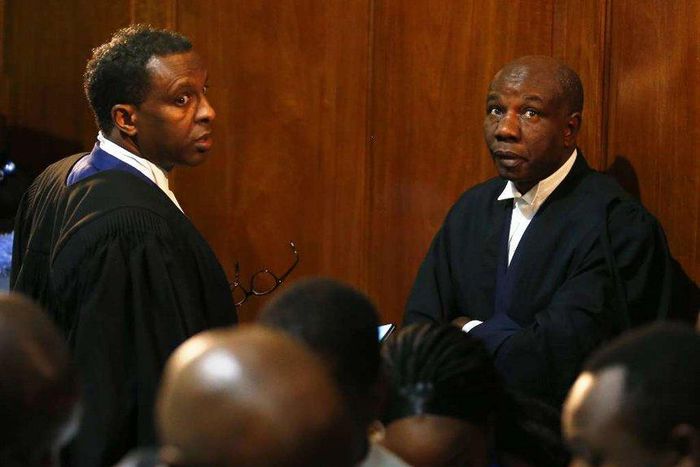 Lawyers Ahmednasir Abdulahi with lawyer Fred Ngatia when they represented President Uhuru Kenyatta at the Supreme Court