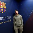 Barcelona's defender Lucas Digne poses during an AFP interview on February 8, 2017