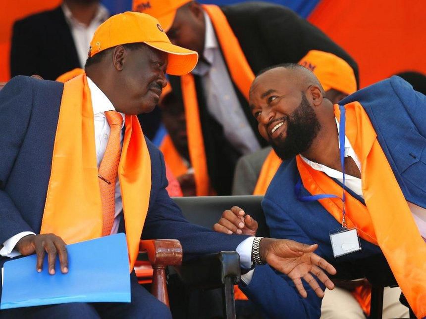 Raila Odinga with Hassan Joho