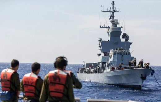 Soldiers onboard the Israeli corvette INS Hanit take part in a training exercise in the Mediterranean Sea on April 4, 2017. Israel's navy has historically been one of the smaller and less well-known parts of its military