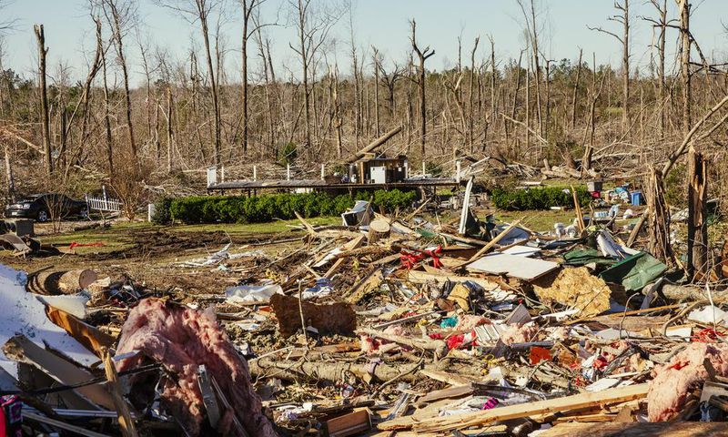 Trump Surveys Tornado Damage in Alabama, and Signs Some Bibles, Too
