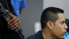 Evangelical pastor Juan Rocha arrives in court under escort to be sentenced to 30 years of imprisonment for the abduction and murder of Vilma Trujillo, in Managua on May 9, 2017