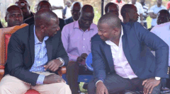 File image of DP William Ruto with Sports CS Rashid Echesa at a past function