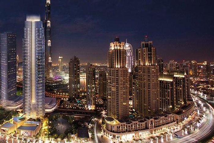 A view of the Opera Grand residential tower in Dubai, next to the Burj Khalifa where former chairman Zafrullah Khan had an apartment.