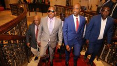 Nairobi Governor Mike Sonko arrives at the Hilton Hotel for a past event (Twitter)