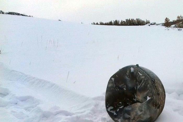 Debris from the Progress MS-04 cargo spaceship which crashed in the Siberian region of Tuva, near the Russian town of Kyzyl