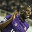 Fiorentina's forward Khouma Babacar celebrates after scoring during the Italian Serie A football match against Inter Milan, on April 22, 2017