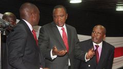 President Uhuru Kenyatta with DP William Ruto and former AG Githu Muigai
