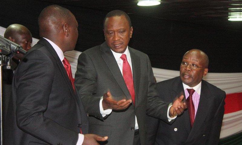 President Uhuru Kenyatta with DP William Ruto and former AG Githu Muigai