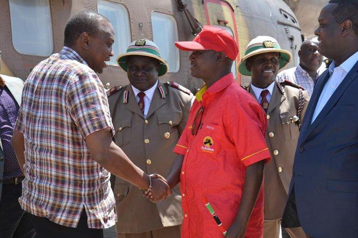 President Uhuru Kenyatta iand Isiolo Governor Godana Doyo