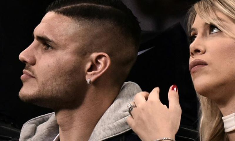 Mauro Icardi (L) and his wife Wanda Nara, who is also his agent.