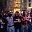Muslims pray on Fifth Avenue near Trump Tower in New York, after Iftar, breaking fast during the holy month of Ramadan on June 1, 2017