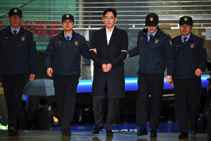 The indictment of Lee Jae-Yong (C), vice chairman of Samsung Electronics, casts new uncertainty over South Korea's biggest firm
