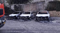 Vehicles that were burnt at the Dusit Hotel