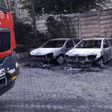 Vehicles that were burnt at the Dusit Hotel