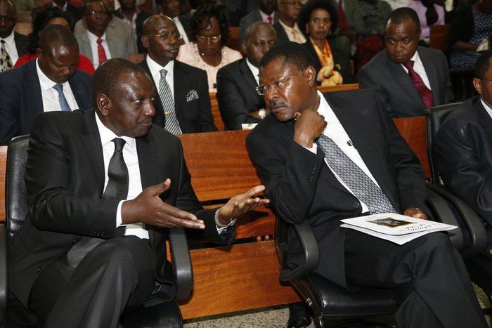 DP William Ruto (L) with Bungoma Senator Moses Wetangula during a past memorial service (Twitter)