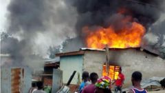 File image of a house on fire. A house fire wiped out a family of four on Sunday, April 21, 2019