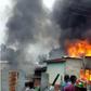 File image of a house on fire. A house fire wiped out a family of four on Sunday, April 21, 2019