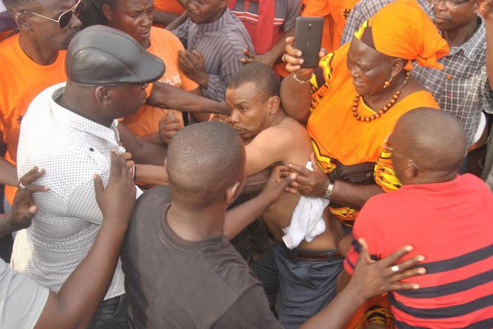 Rival supporters of Malindi MP Willy Mtengo and Kilifi woman representative Aisha Jumwa clash at the Malindi Municipal Stadium.