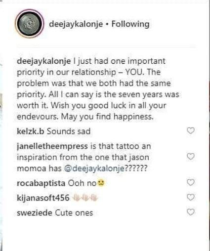 DJ Kalonje comes clean on breaking up with girlfriend