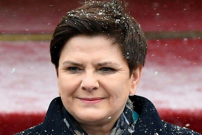 Polish Prime Minister Beata Szydlo pictured at a welcoming ceremony in Warsaw on February 7, 2017
