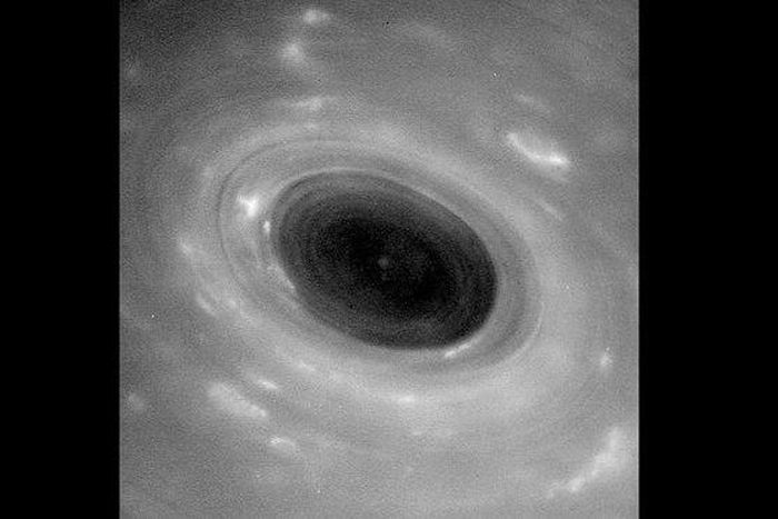 NASA's Cassini spacecraft captured this image of features in Saturn's atmosphere from closer than ever before