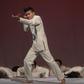 A former member of an armed group, Dereck Anderson (C), performs during the Victus II Memory theater project, in Bogota on May 11, 2017