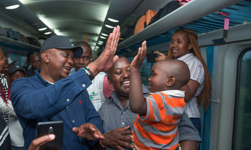 On 23rd December, accompanied by First Lady Margaret Kenyatta he boarded the Madaraka Express train from Nairobi to Mombasa to begin his Christmas holiday.