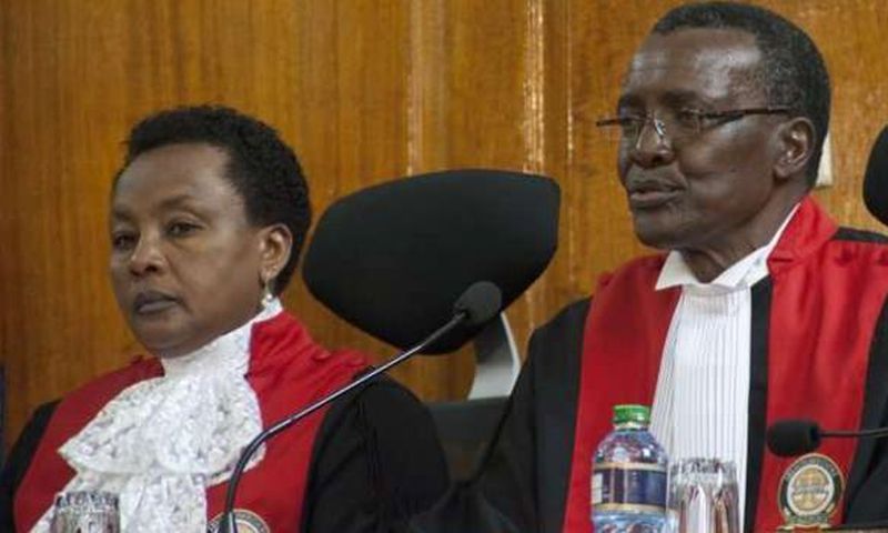 Chief Justice David Maraga (right) and DCJ Philomena Mwilu (left)