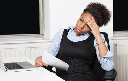 Stressed woman at work(KOKO TV Nigeria)